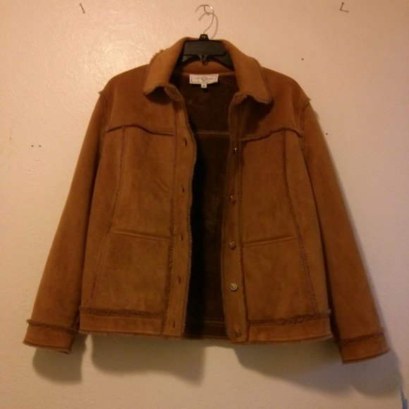 NWOT St. John Sport Faux Shearling Jacket Size L Aviator Bomber Teddy - Picture 2 of 15